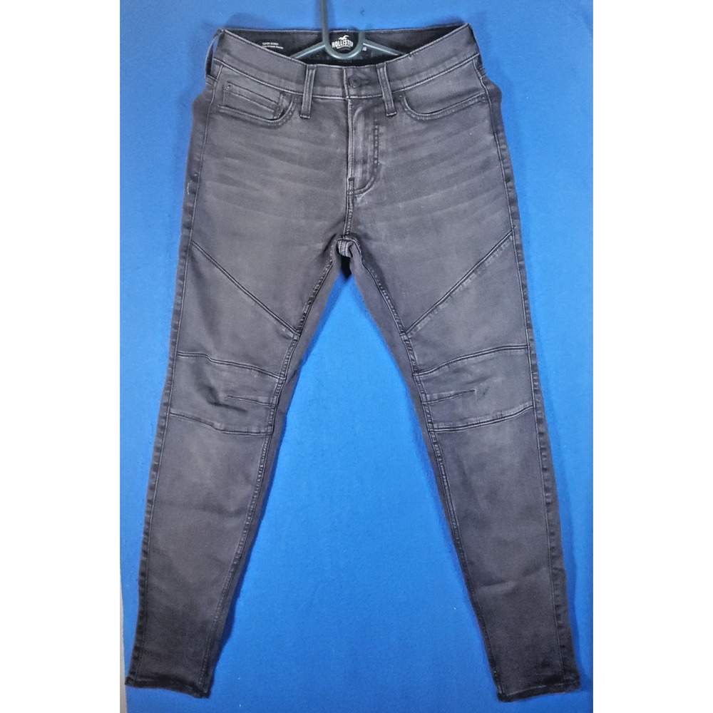 Hollister Women's Black Denim Jeans Size 28 Super Skinny Exteme Strech
